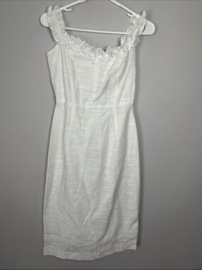 Slide Show White Ruffle-Trim Dress size 8
